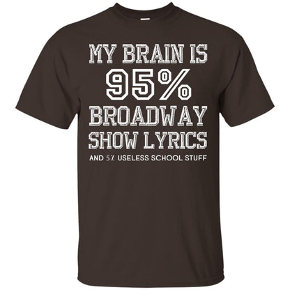 My Brain Is 95_ Broadway Show Lyrics Acting Lover T-shirt Dark Chocolate