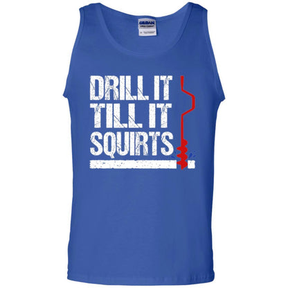 Ice Fishing T-shirt Drill It Till It Squirts Royal