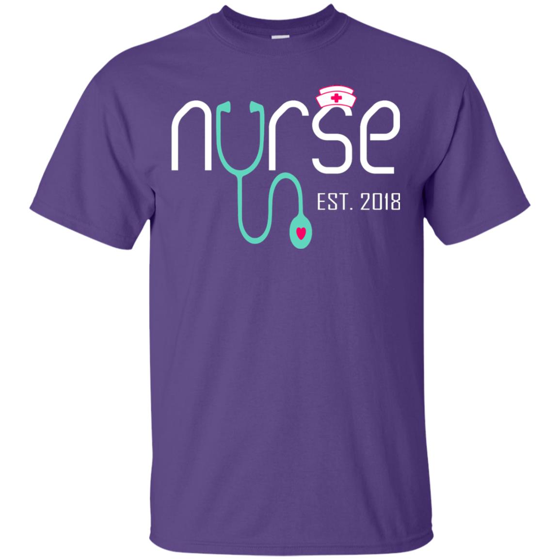 New Nurse Est 2018 T-shirt Nursing School Graduation Purple