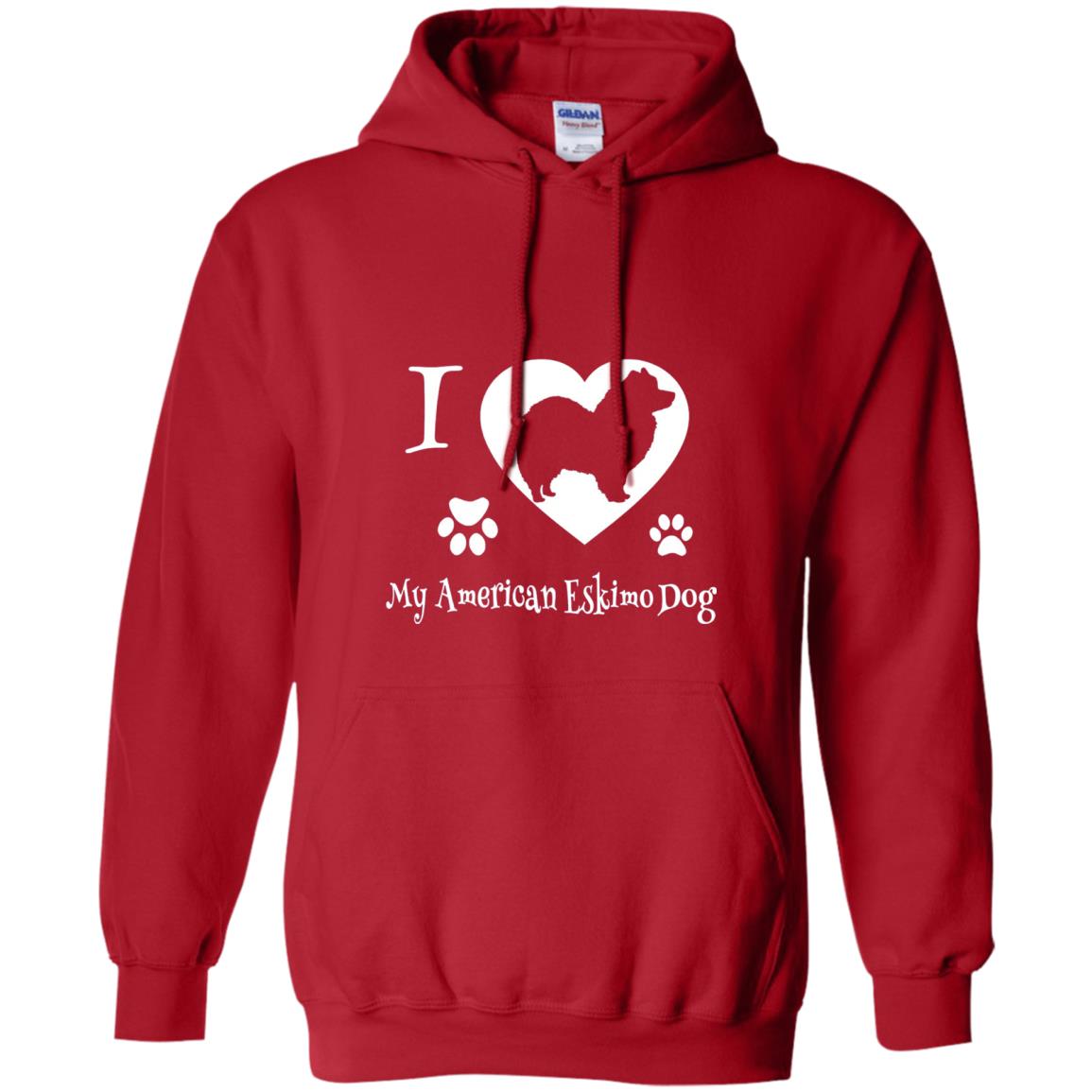 Dog Lover T-shirt I Love My American Eskimo Dog Red
