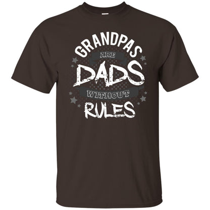 Grandpas Are Dads Without Rules Papa Shirt Dark Chocolate