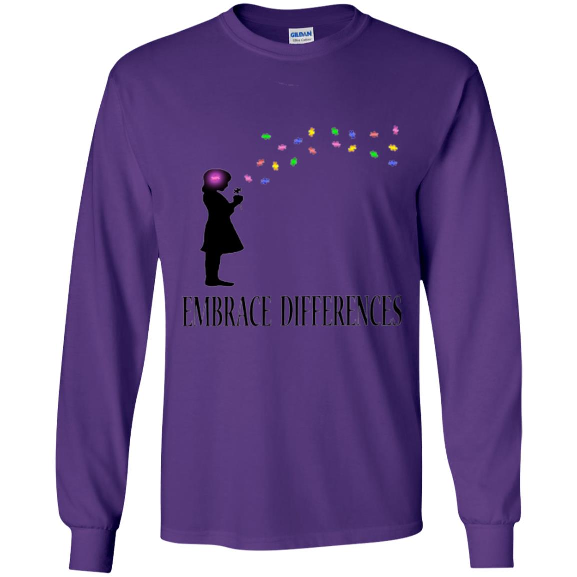 Autism Awareness T-shirt Embrace Differences T-shirt Purple
