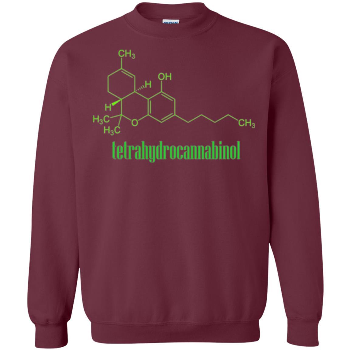 Canabis Molecule T-shirt Tetrahydrocannabinol Thc Maroon