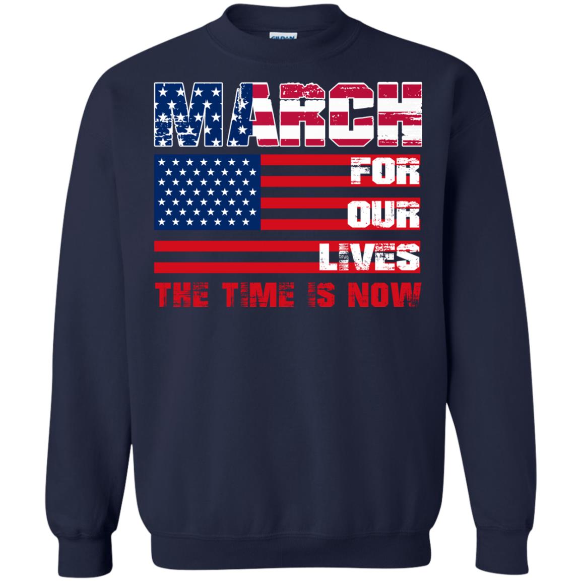 March For Our Lives The Time Is Now Gun Controls T-shirt Navy