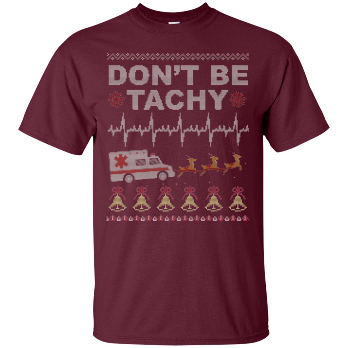 Nurse T-shirt Don_t Be Tachy Maroon