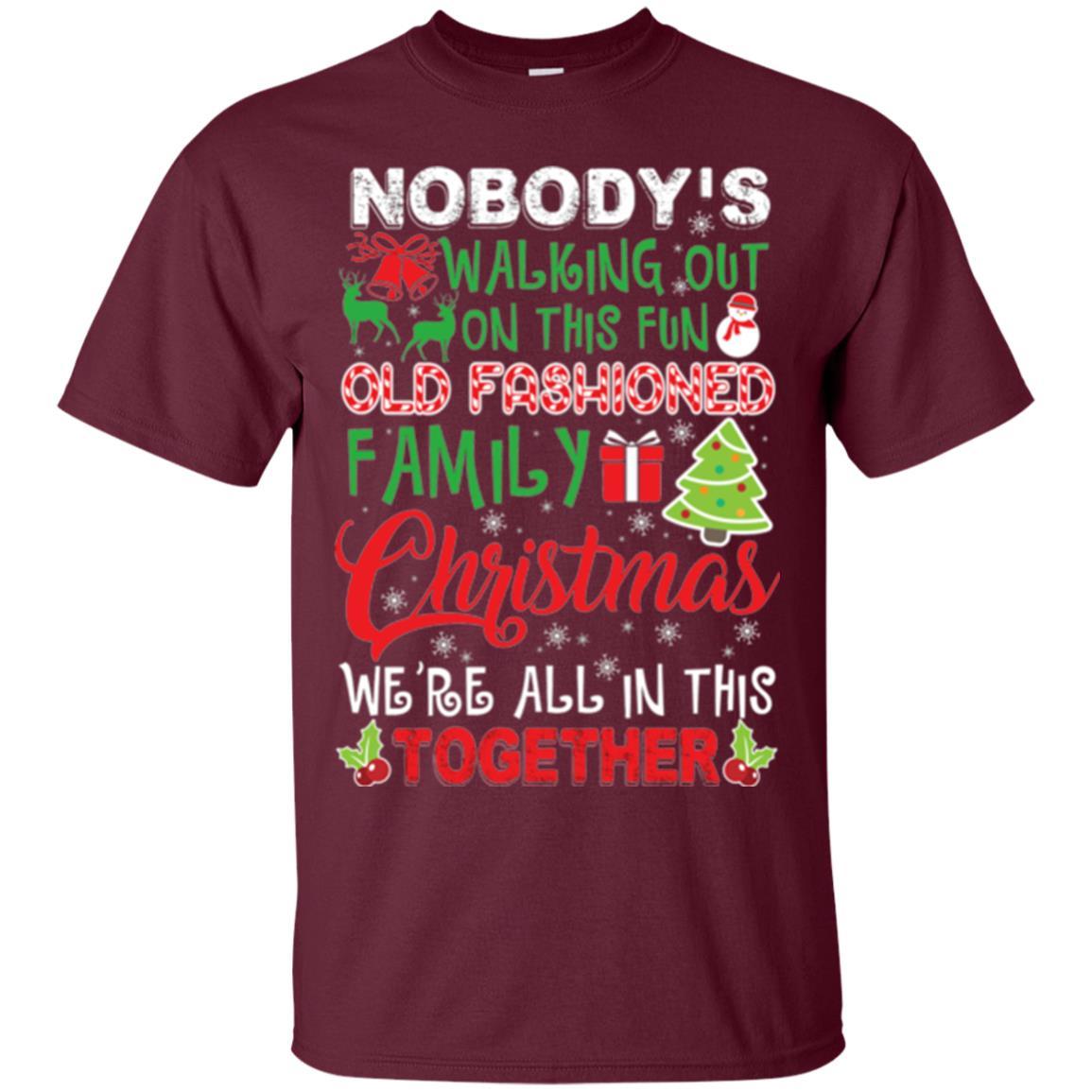 Christmas T-shirt We're All In This Together Maroon