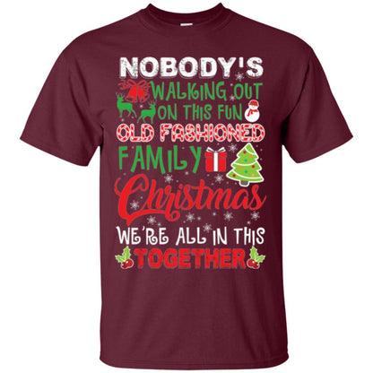 Christmas T-shirt We're All In This Together Maroon