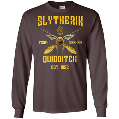 Slytherin Quiddith Team Seeker Est 1092 Harry Potter Shirt Dark Chocolate