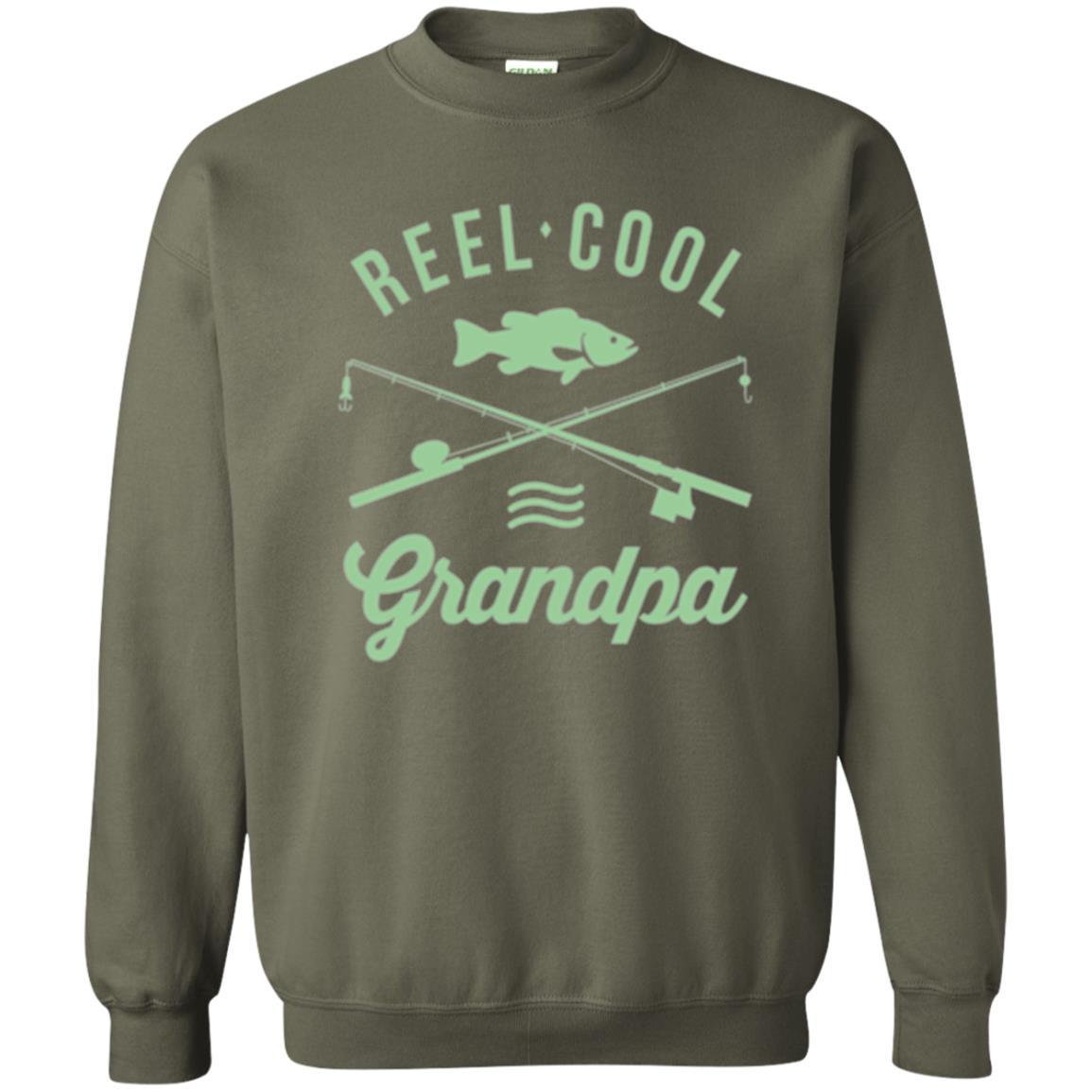 Fisherman T-shirt Retired Grandpa Reel Cool Military Green