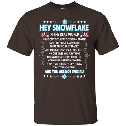 Hey Snowflake In The Real World Military T-shirt Dark Chocolate