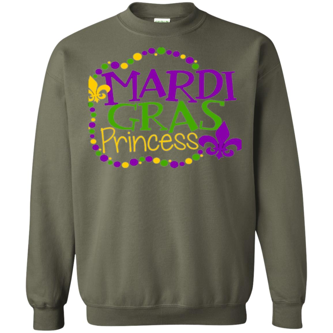 Mardi Gras Princess T-shirt Military Green
