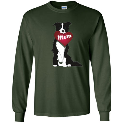 Dog Lover T-sshirt Border Collie Fetching Valentine Heart Forest Green