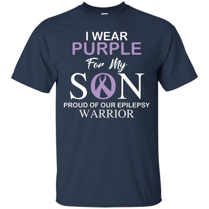 Epilepsy Warrior T-shirt I Wear Purple For My Son Proud Of Our Epilepsy Warrior Navy