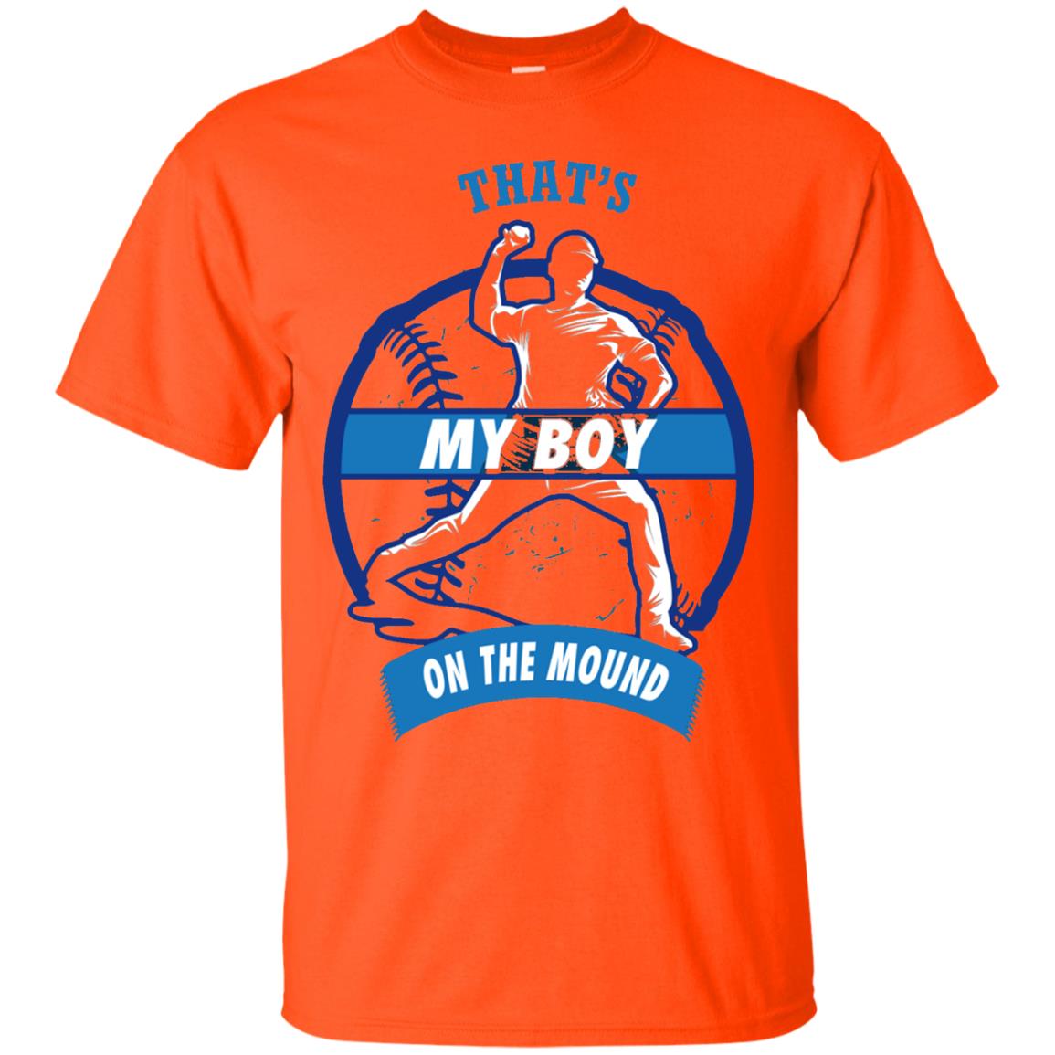 Thats My Boy On The Mound Softball Pitcher Shirt Orange