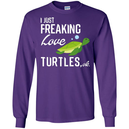 I Just Freaking Love Turtles Ok T-shirt Turtles Lover Purple