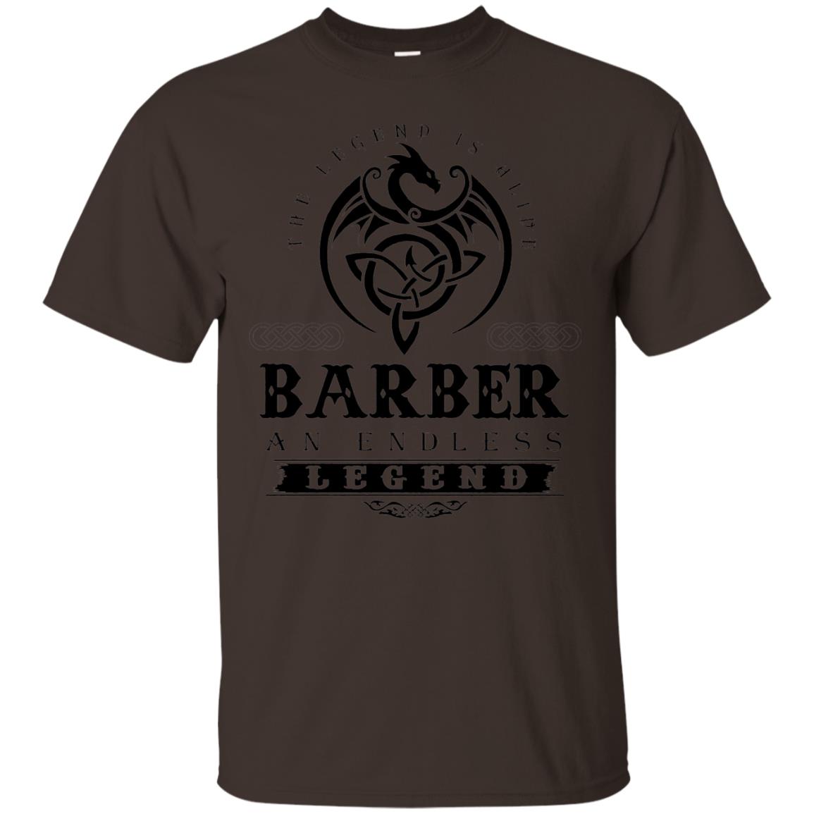 Barber T-shirt The Legend Is Alive Dark Chocolate