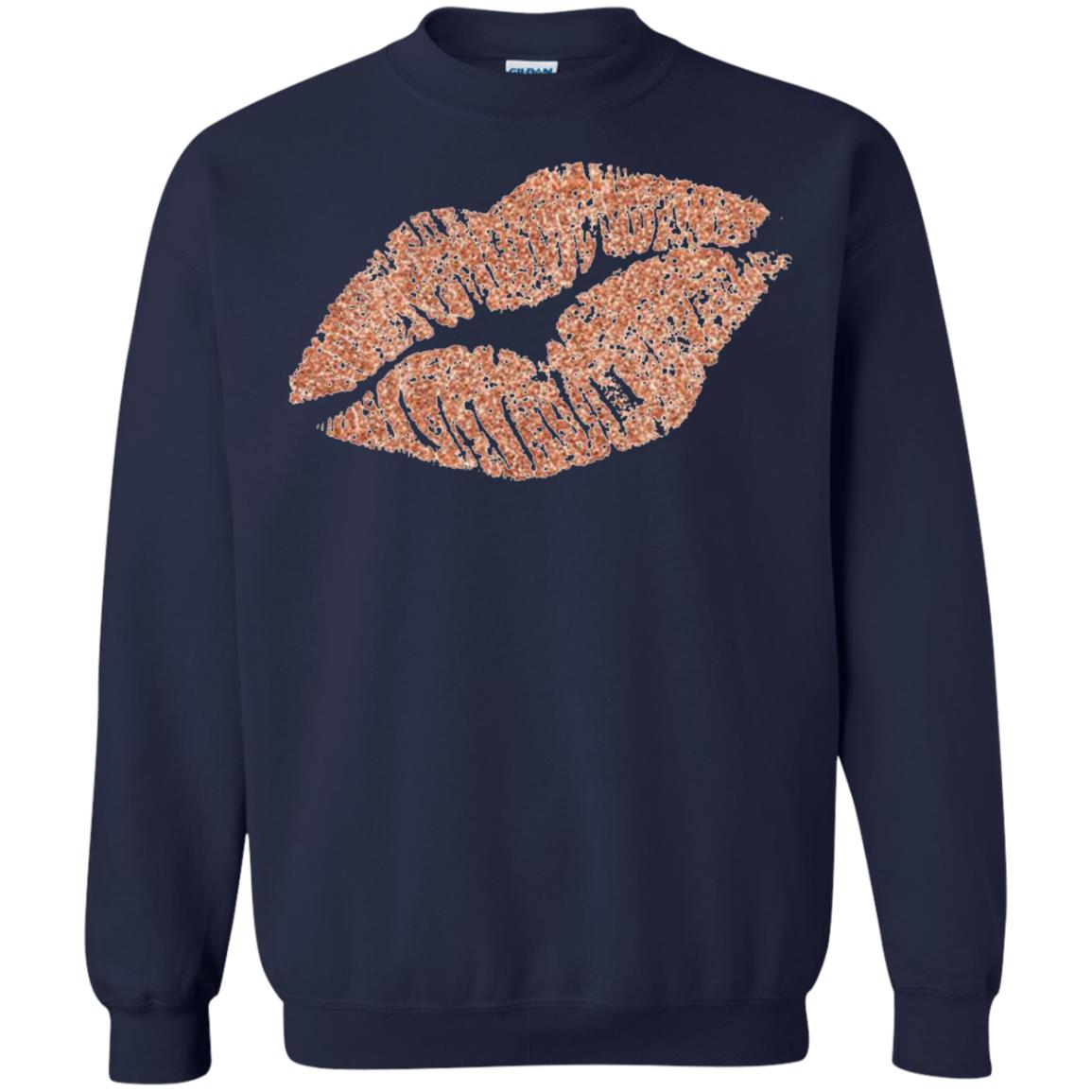 Rose Gold Lipstick Kiss Shirt Navy