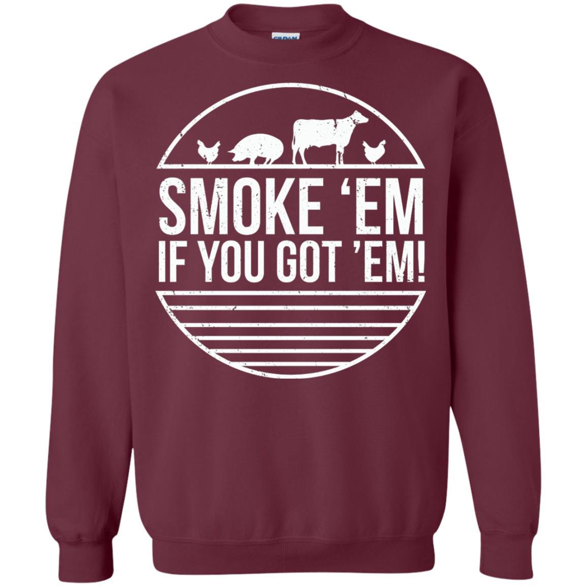 Bbq T-shirt Smoke 'em If You Got 'em Maroon