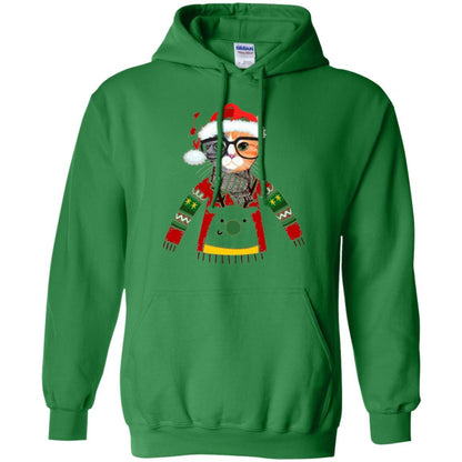Christmas T-shirt Cat Lover Meowy Christmas T-shirt Irish Green