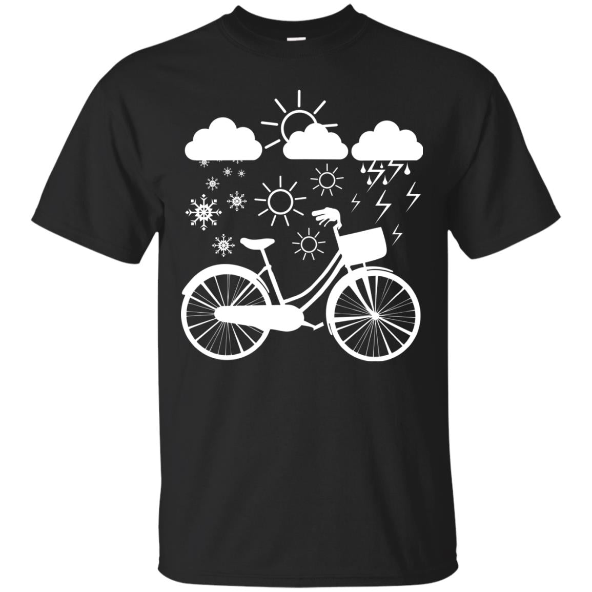 Bicycle All Weather Cyclist T-shirt For Bicycle Lover Black