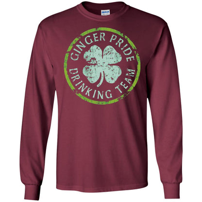 Funny Ginger Pride Drinking Team Irish T-shirt Maroon