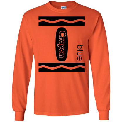 Blue Crayon Halloween Couple Friend Group Costume T-shirt Orange