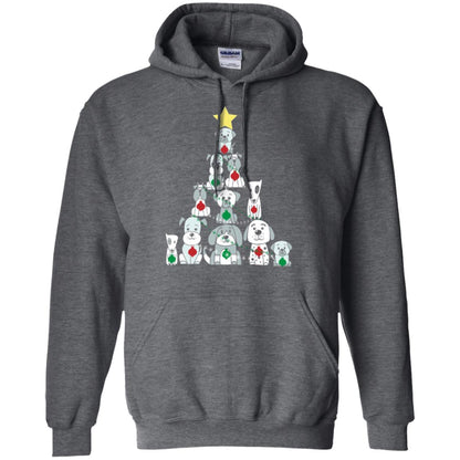 Dogs Lovers T-shirt Christmas Tree By Dogs Dark Heather