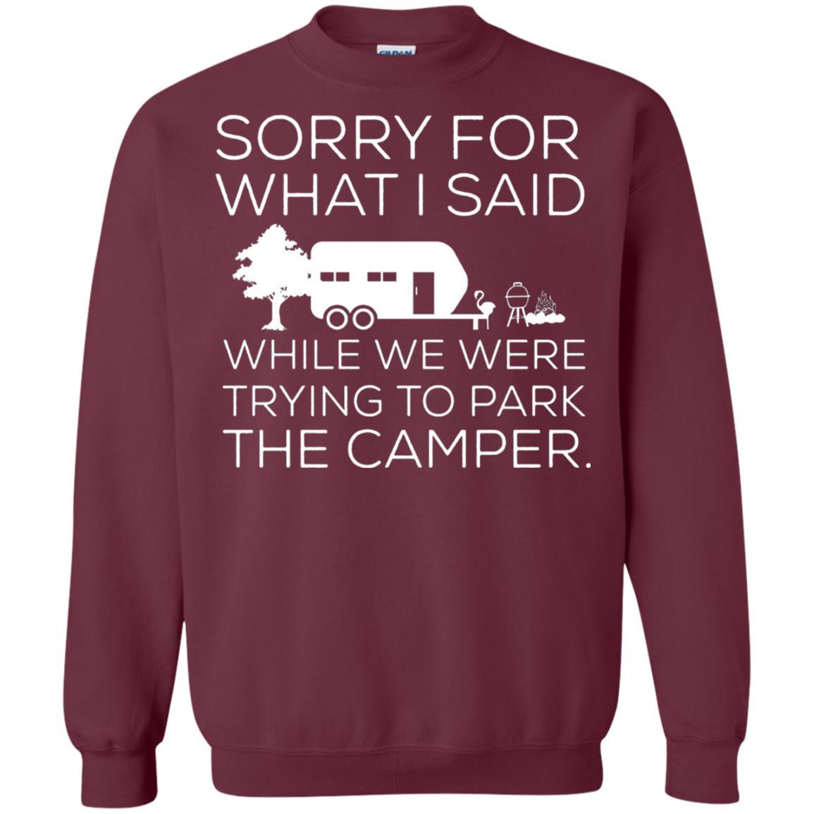 Camping T-shirt We Were Trying To Park The Camper Maroon