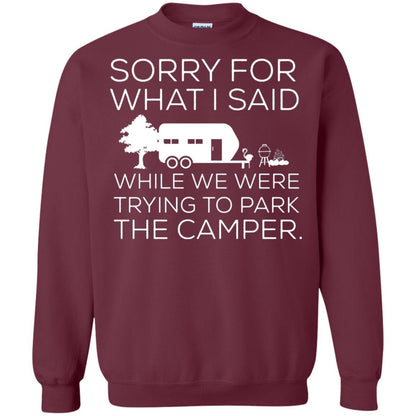 Camping T-shirt We Were Trying To Park The Camper Maroon