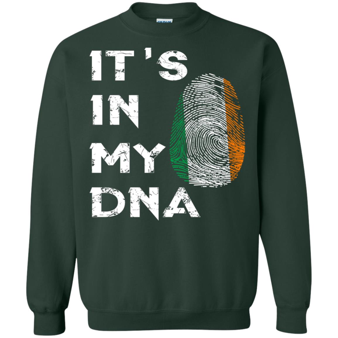 It's In My Dna Fingerprint Irish Ireland Gift Shirt Forest Green