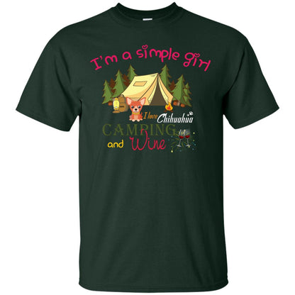 I’m A Simple Girl I Love Chihuahua Camping And Wine Shirt Forest