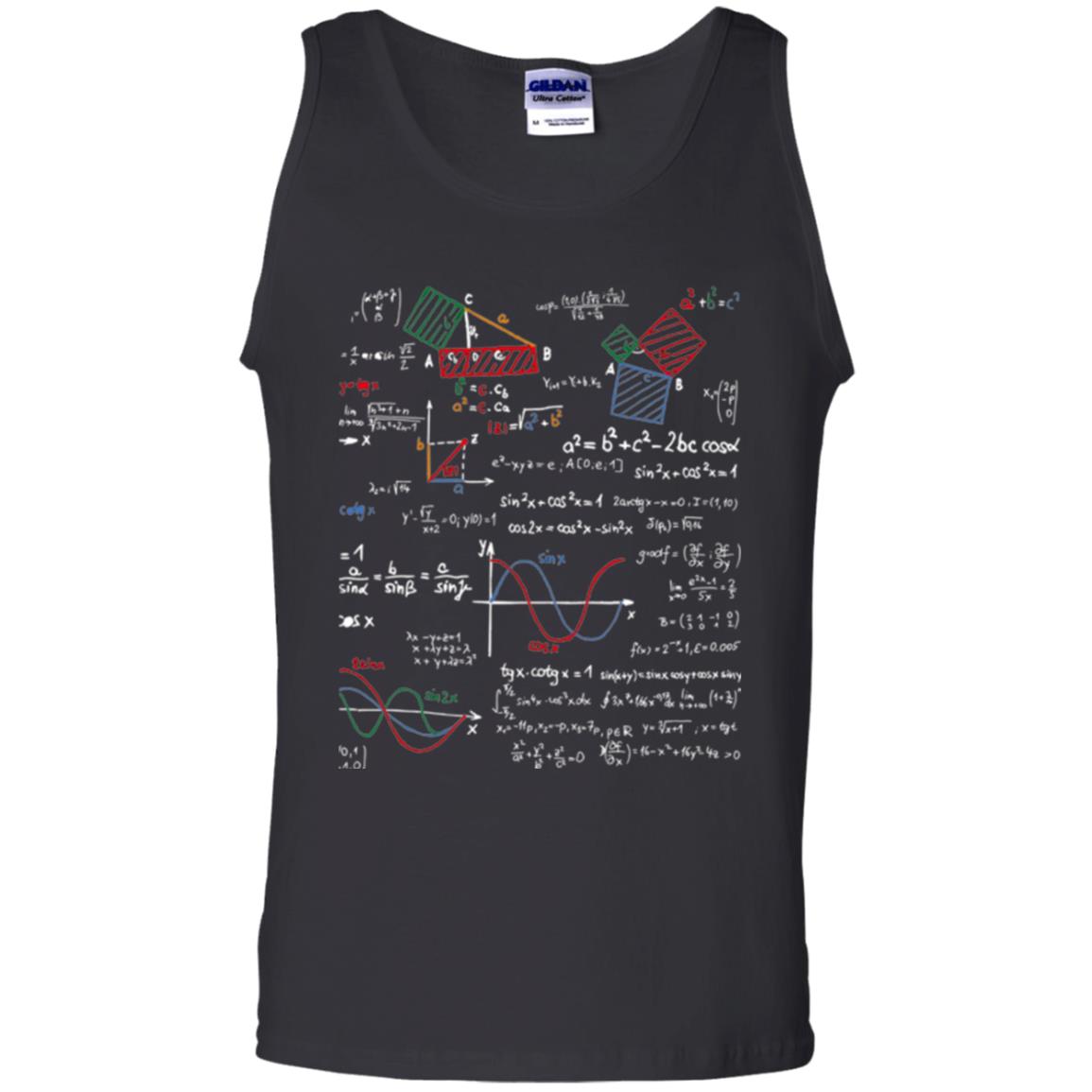 Math Lover T-shirt Formulas Cheat Sheet Black