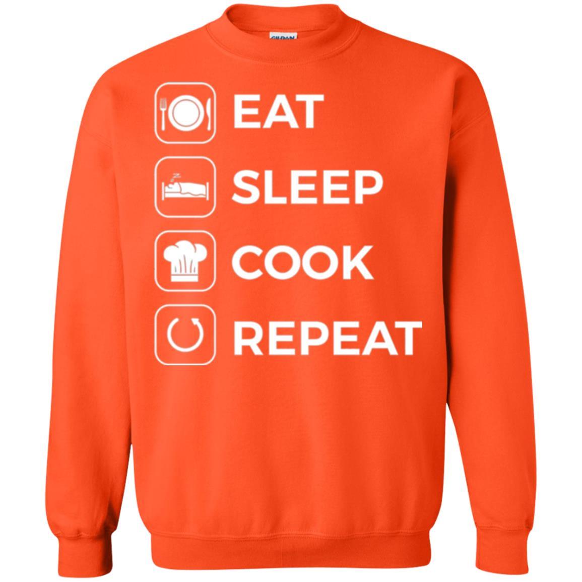 Chef T-shirt Eat Sleep Cook Repeat T-shirt Orange