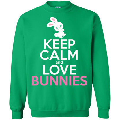 Bunny T-shirt Keep Calm And Love Bunnies Irish Green