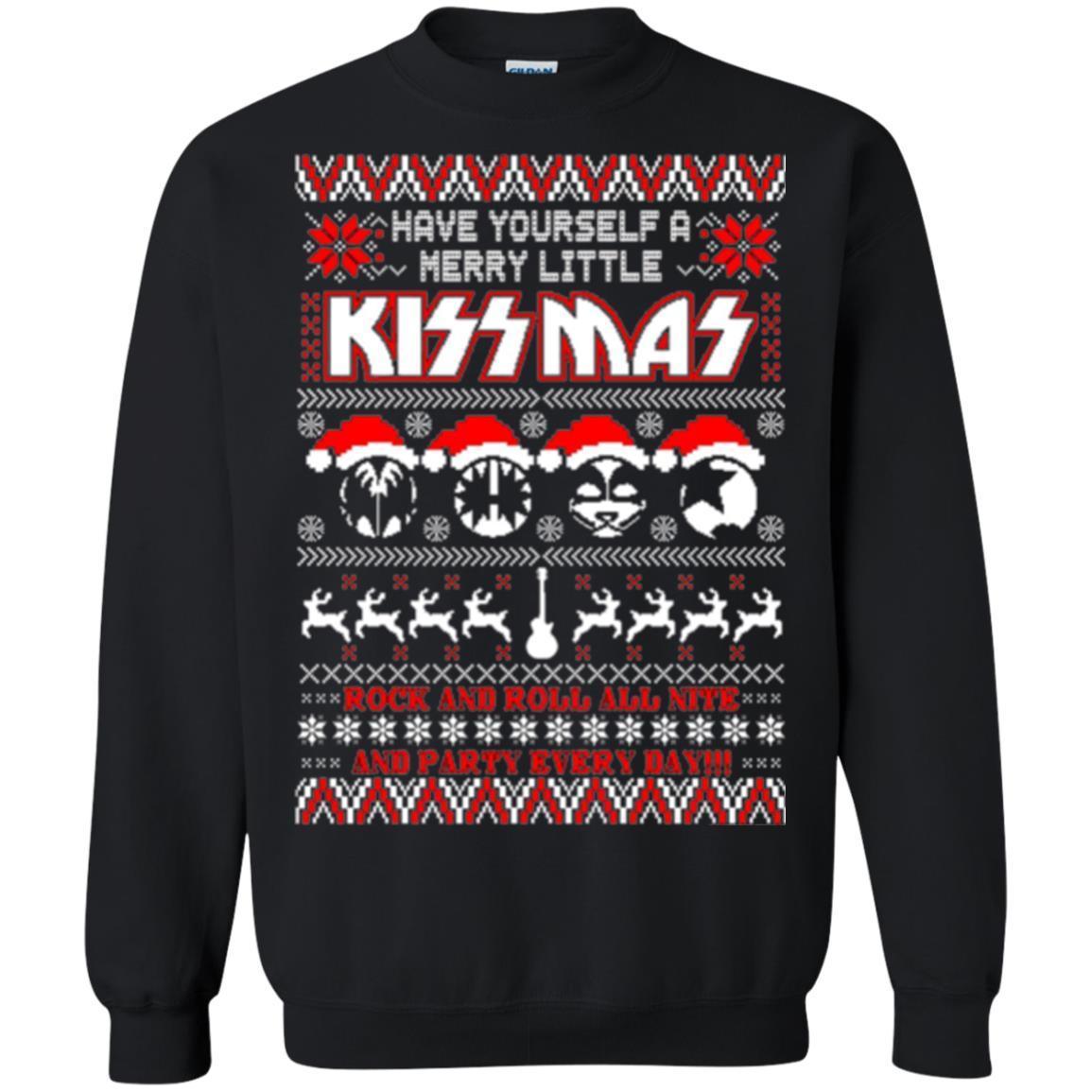 Christmas T-shirt Have Yourself A Merry Little Kissmas Black