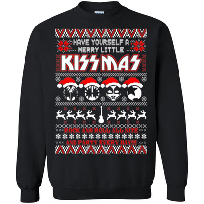 Christmas T-shirt Have Yourself A Merry Little Kissmas Black