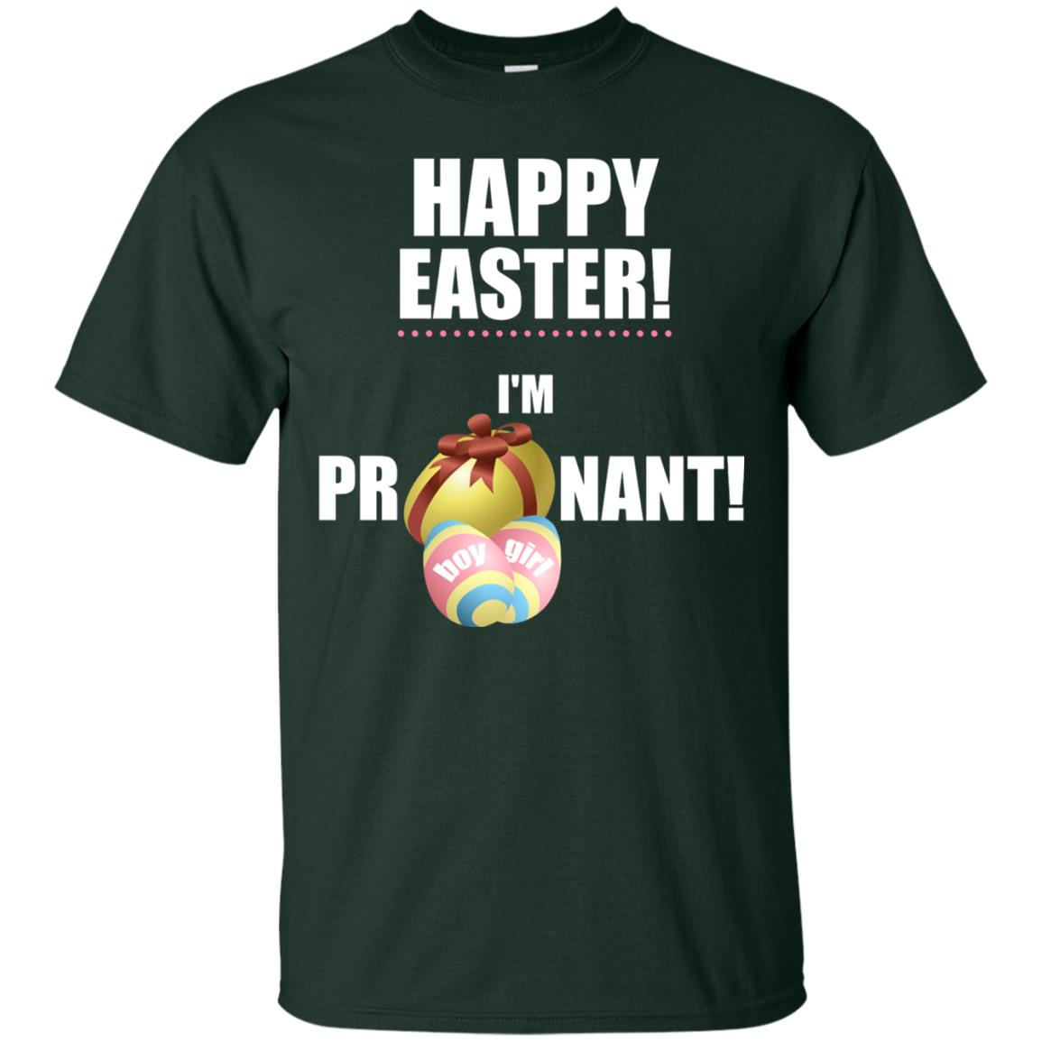 Happy Easter I Am Pregnant Pregnancy Announcement Shirt Forest