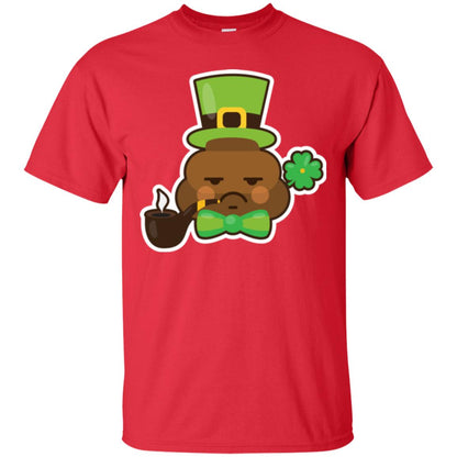 Saint Partick_s Day T-shirt Leprechaun Poop Emoji With Patrick Hat Red