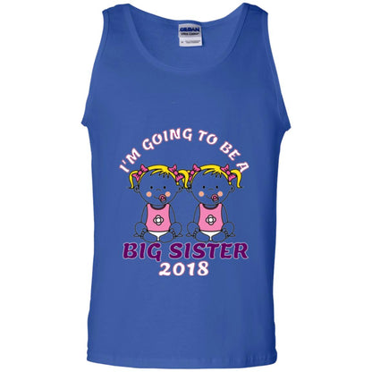 Family T-shirt I_m Going To Be A Big Sister Of Twins 2018 Royal