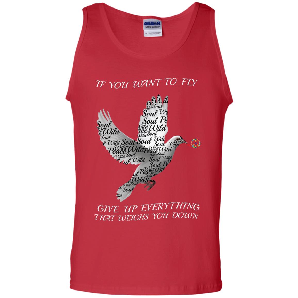 If You Want To Fly Give Up Everything That Weighs You Down Peace Sign Shirt Red