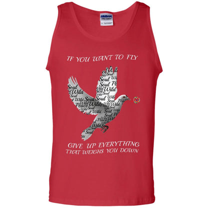 If You Want To Fly Give Up Everything That Weighs You Down Peace Sign Shirt Red
