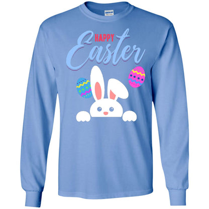 Emoji Bunny Egg Happy Easter Shirt Carolina Blue