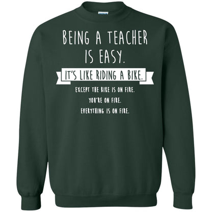 Being A Teacher Is Easy Funny Sarcastic T-shirt Forest Green