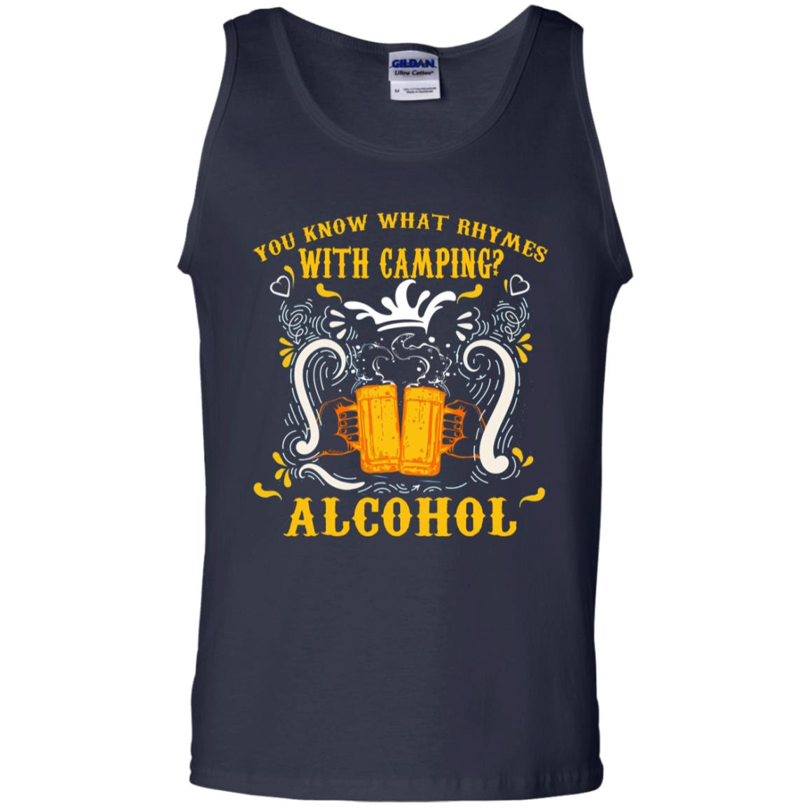 You Know What Rhymes With Camping Alcohol Beer Camping Gift Shirt Navy