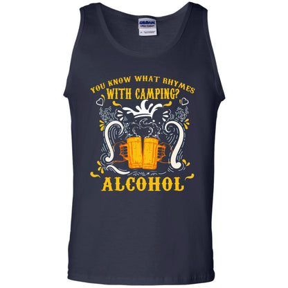 You Know What Rhymes With Camping Alcohol Beer Camping Gift Shirt Navy