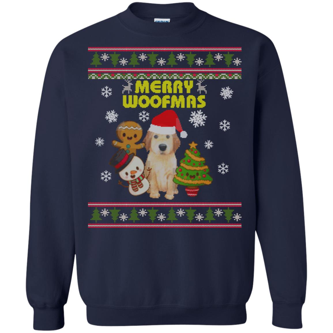Merry Woofmas Dogs Lovers X-mas 2018 Gift Shirt Navy