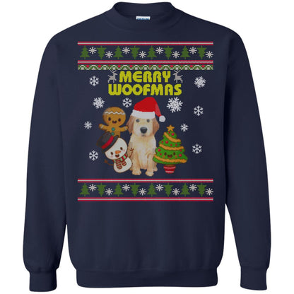 Merry Woofmas Dogs Lovers X-mas 2018 Gift Shirt Navy
