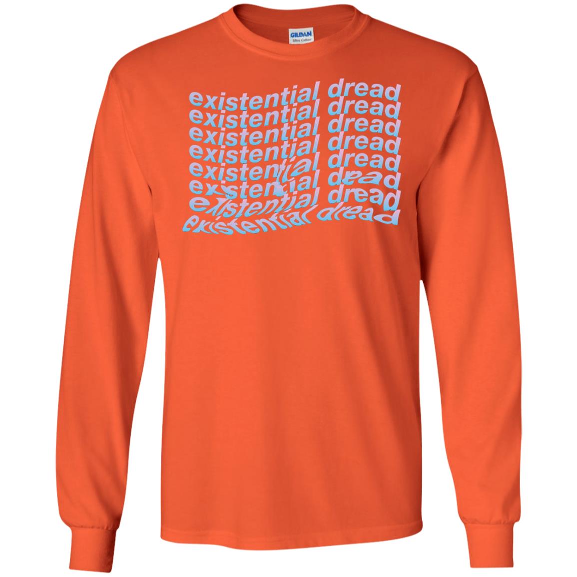 Existential Dread Waves Melting Distortion Aesthetic T-shirt Orange