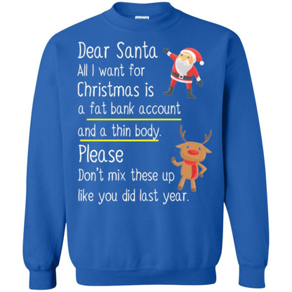 Christmas T-shirt Dear Santa All I Want For Christmas Royal
