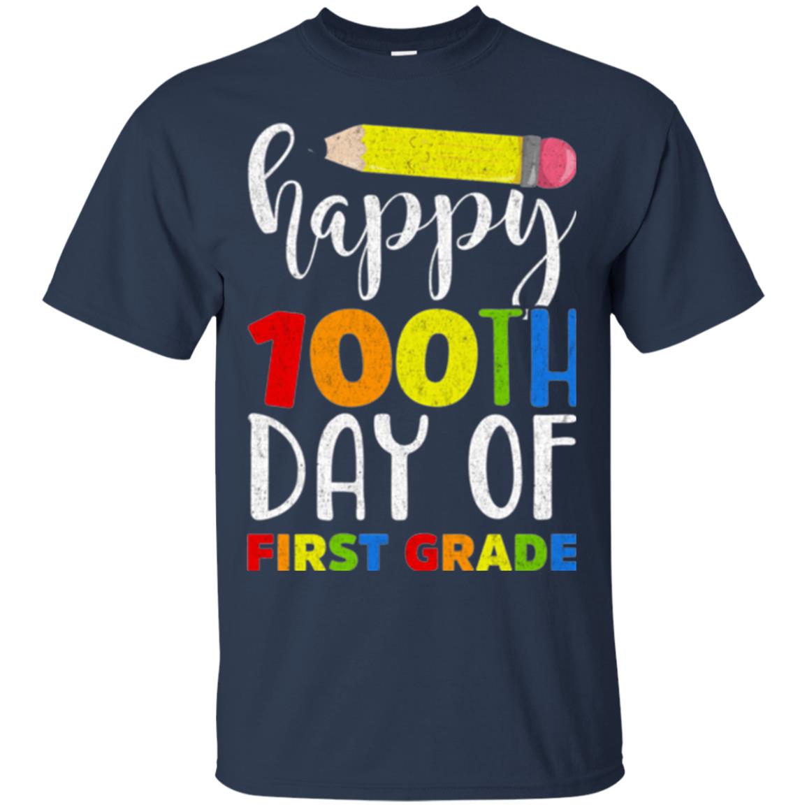 Children T-shirt Happy 100th Day Of First Grade Navy